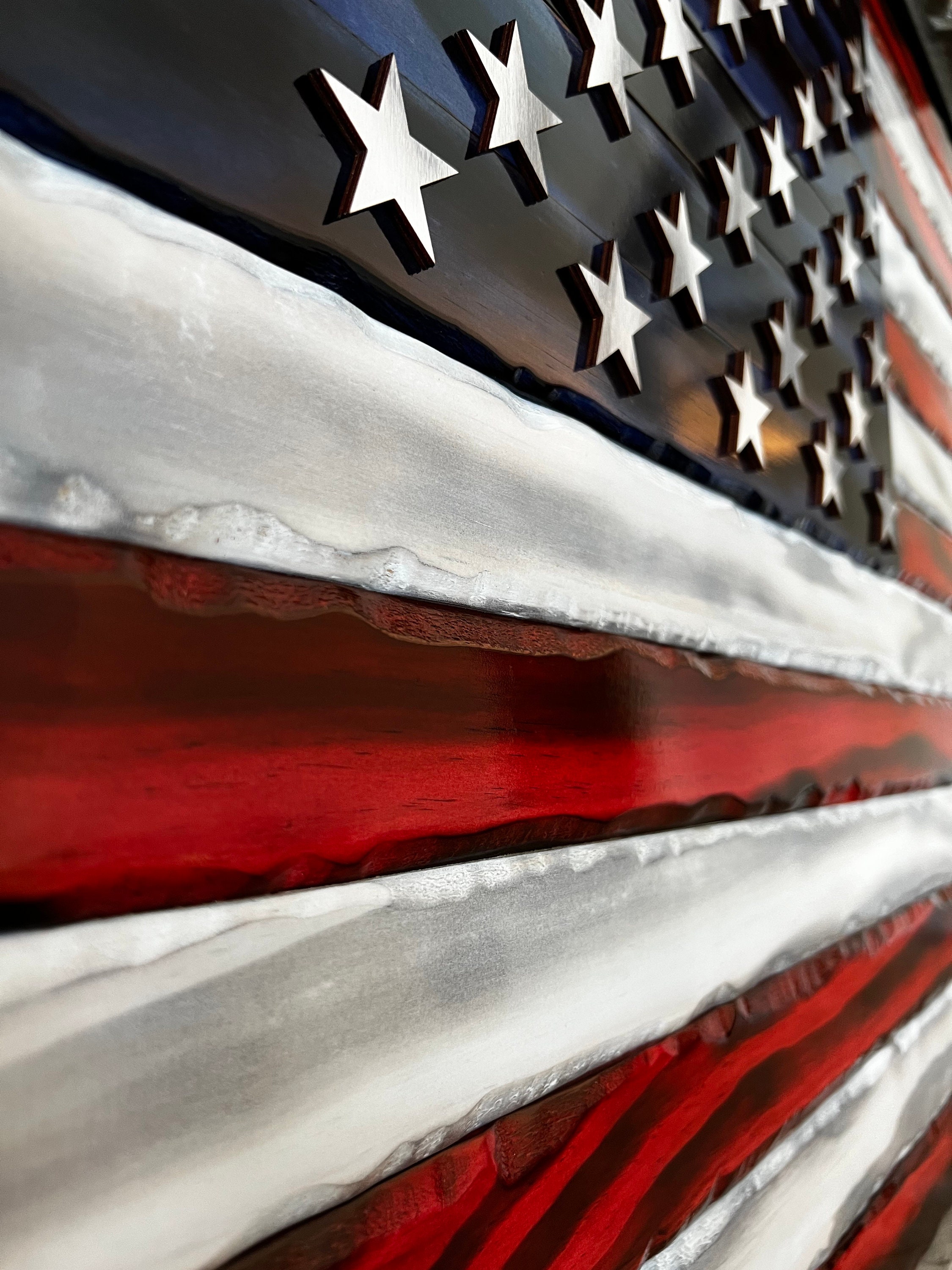 Distressed U.S. Flag | Charred American Flag | Wooden American Flag ...