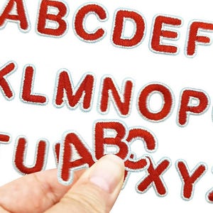 May include: Red embroidered alphabet letters with a white border. The letters are in a sans-serif font. The brand name "Longancraft" is at the top of the image.
