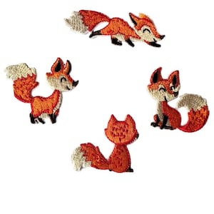 Fox Embroidered Patch, Animal Embroidery Patch, Iron On Patches for Clothes, DIY Applique Sets