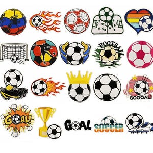 Toppa ricamata da calcio, toppa per scarpe da calcio, toppe termoadesive con corona, cuore, fiamma, toppa per il giorno della partita, toppe sportive