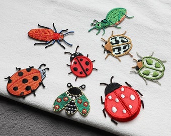 Insect Embroidered Patches, Bee Patch, Ladybird Patch, DIY Decoration Patch, Self Adhesive  Patch