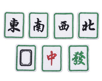 Funny Embroidered Self Adhesive Patcheh, Mahjong Patches, DIY Decoration Patch