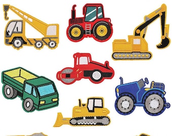 Écusson brodé au fer à repasser pour camionnette, Appliques de véhicule de construction, Écusson de véhicule d'ingénierie pour casquette de camionneur