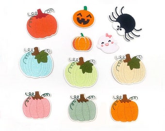 2Pcs Pumpkin Embroidery Patch, Ghost Patches, Pumpkin Patch, Spider Patch, Skull Patch, Iron On Patches