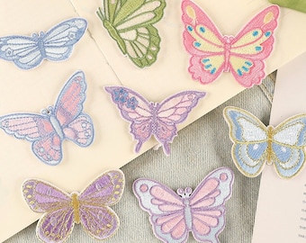Butterfly Embroidered Patches, DIY Color Butterfly Embroidery Patch, Self Adhesive Patch