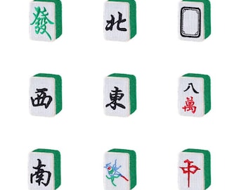Mahjong Embroidered Self Adhesive Patch, Funny Patches, DIY Decoration Patch