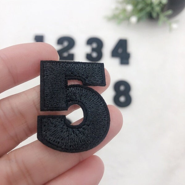 1.3 Inch Black Number Embroidery Patch , DIY Number Patches, Patches For Clothing Bags,  Self Adhesive Patches