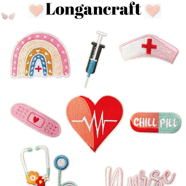 Medical Elements Embroidery Patch, Nurse Patch, Rainbow Patches,Pill Patch, Stethoscope Patch, Heart Patch, Iron On Patches