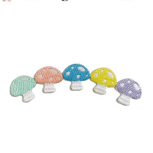 5Pcs Mushroom Embroidery Patch, Cute Mushroom Patches, Iron On Patches