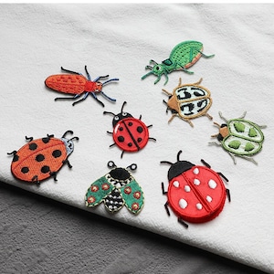 Insect Embroidered Patches, Bee Patch, Ladybird Patch, DIY Decoration Patch, Self Adhesive  Patch