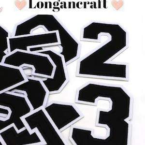 4.4/3.1 inch Black Number Embroidered Patch, DIY Alphabet Patches, Large Number Patch, Patches For Clothing Bags, Iron On Patches