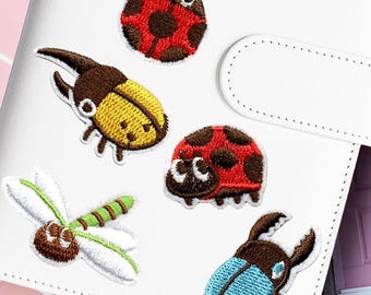 Mini Insect Embroidered Self Adhesive Patches, Dragonfly,  Ladybird Patch, DIY Embroidery Applique