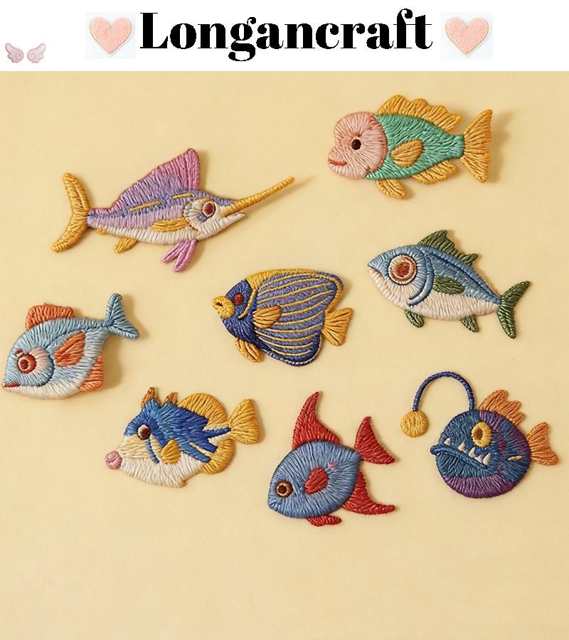Fish Embroidered Patches, Iron on Patch, Animal Applique for Jackets - Etsy
