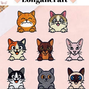 Cat Embroidered Iron Patches, Cute Animal Patches, Cat Patches, DIY Decoration Patch