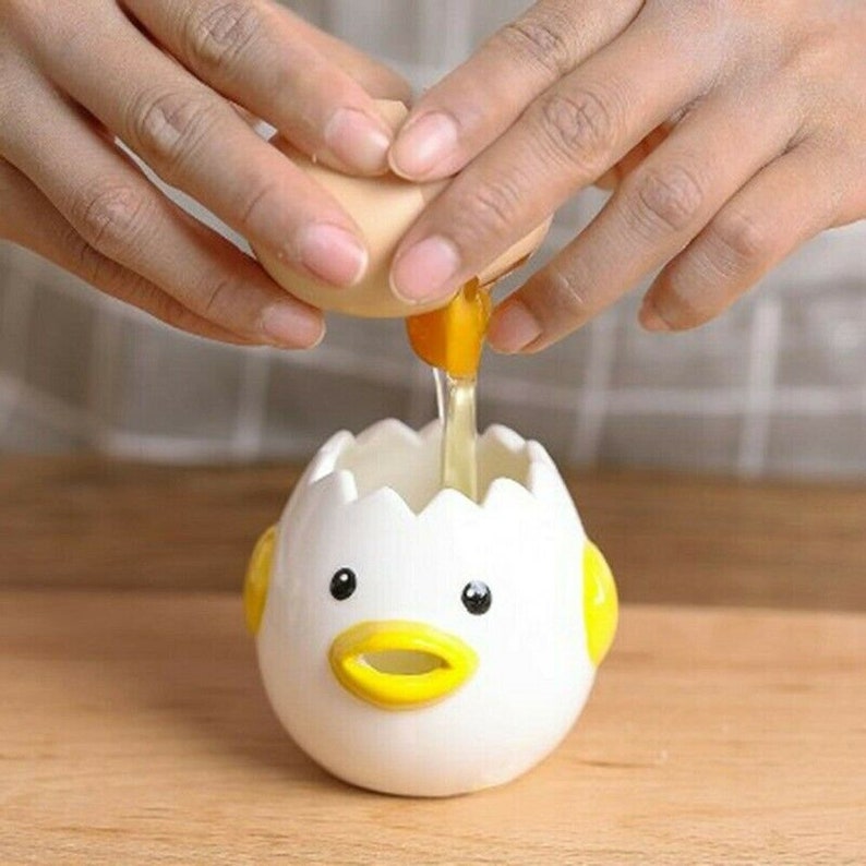 Egg Separator Ceramic Egg Yolk Separation Creative Cartoon Etsy