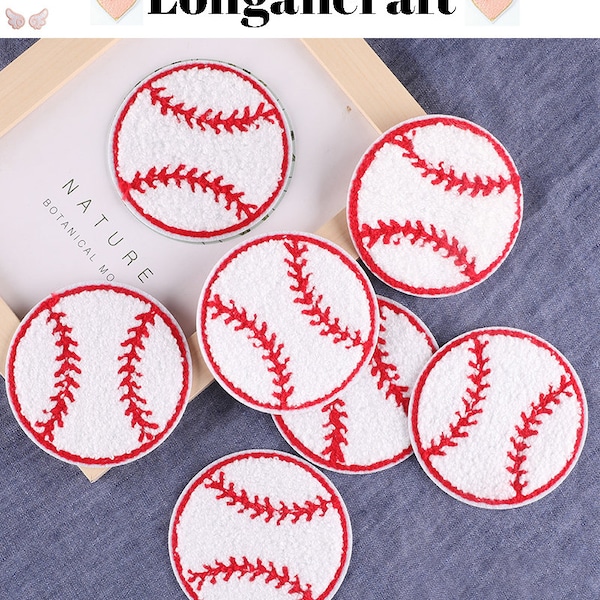 3.0 Inch Baseball Chenille Embroidered Patch, Iron On Patches, DIY Baseball Patch