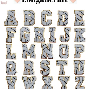 Écusson brodé en chenille scintillant volleyball 2,7 pouces de A à Z, écusson alphabet scintillant, écussons thermocollants, écusson lettres volleyball