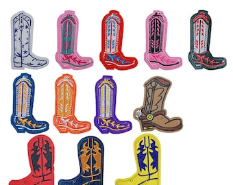 5pcs Cowgirl Embroidery Patch, Western Patches, Cowboy Boots Patch, Cool Patch, Iron On Patches