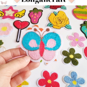 Cartoon Chenille Patch, Mushroom Patch, Strawberry, Star, Flower Patch, Embroidered Patch, Sew On Patch