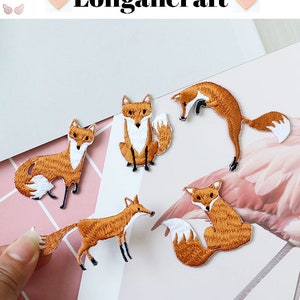 Toppa ricamata volpe, toppa ricamata animale, toppa stirabile