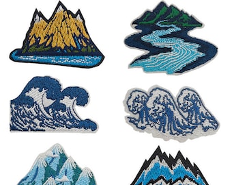 Écusson de broderie Blue Mountain, Écussons d'extérieur, Écusson montagne, Écusson décoratif, Écussons thermocollants