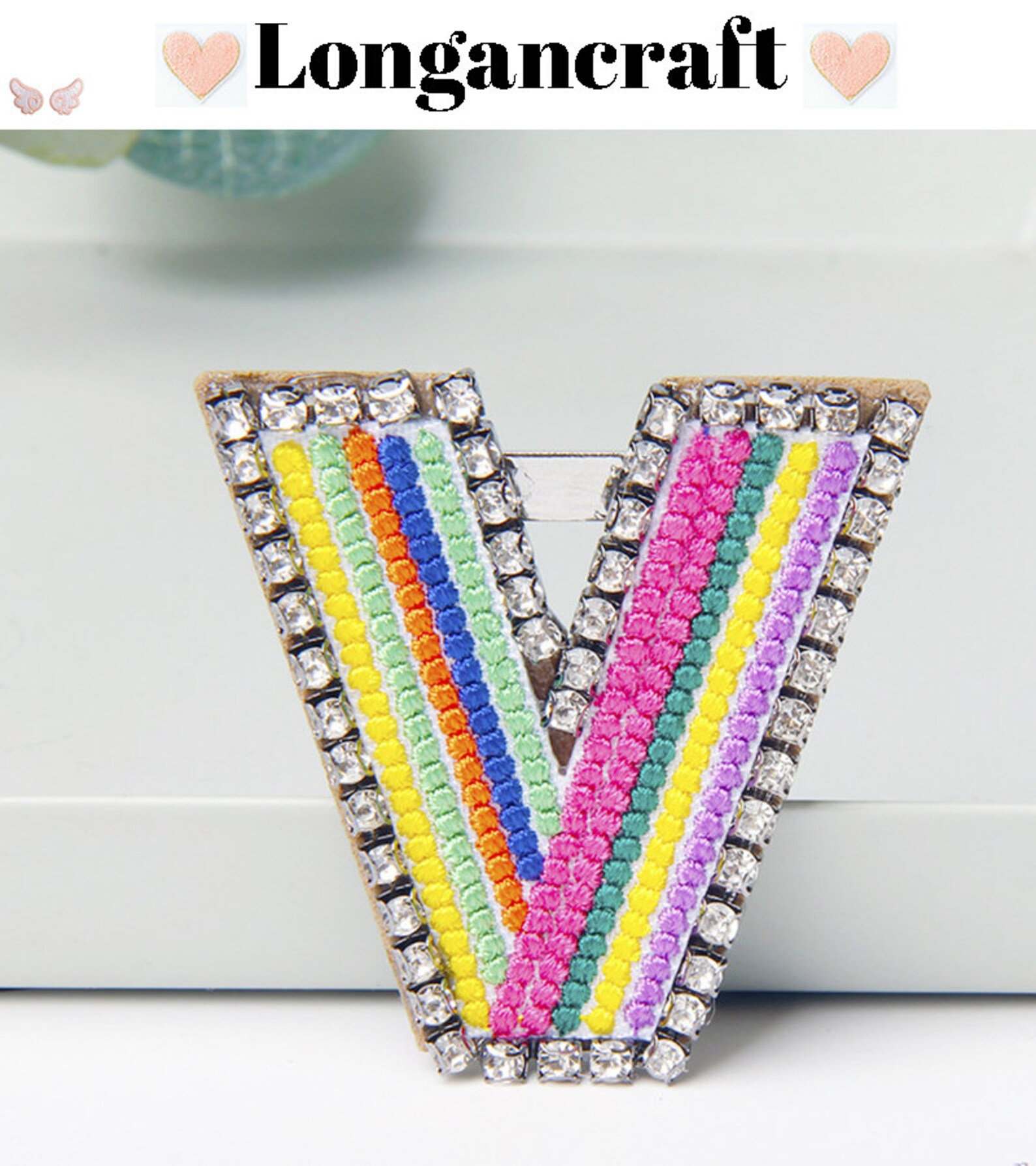 Rhinestones Color Letters Patch A-Z Letter Patches Pin - Etsy