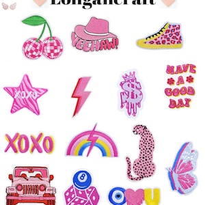 Toppa ricamata da cowgirl, toppe divertenti western, scarpe, cappello, stella, ciliegia, toppa con fulmine, toppe da stirare