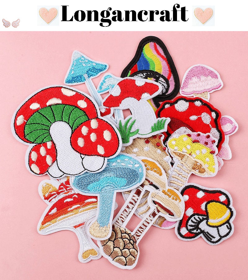 Mushroom patch, iron on patch, patch for clothes, patch for jacket, patch  for jeans, iron on patch custom, patch for hats, cute patches