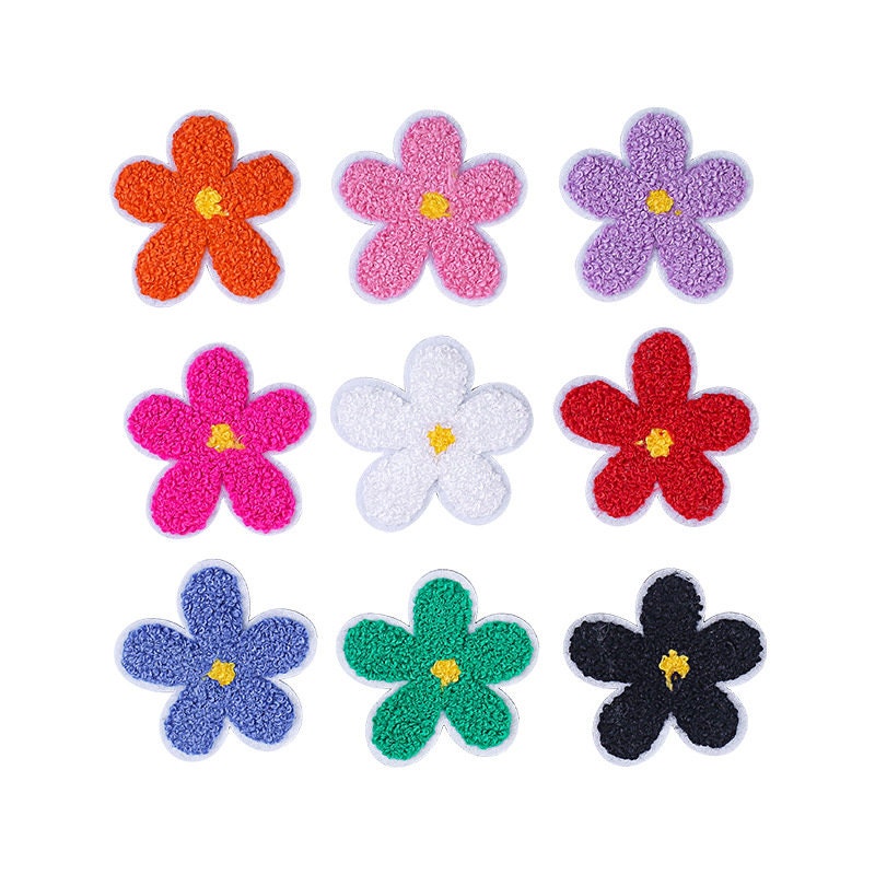 Rose Flowers Applique, Colorful Floral Embroidered Patch, Soft
