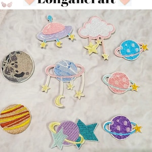 Galaxy Embroidered Patches , Planet Patch, DIY Decoration Patch, Self Adhesive  Patch