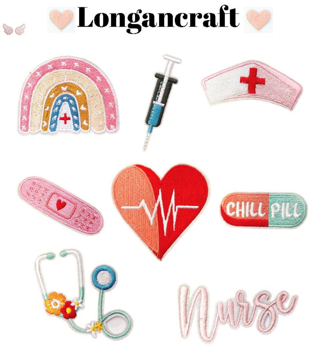 Medical Elements Embroidery Patch, Nurse Patch, Rainbow Patches,pill
