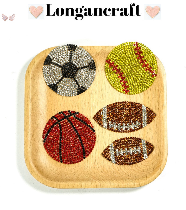 Ball Glitter Rhinestone Patch , Football Patch, Basketball Patch ...