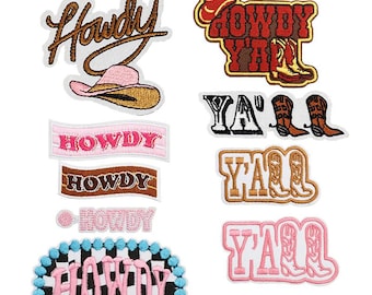 Cowgirl Letter Embroidered Iron On Patch, Yall Patches, Country, Cowboy, Western Patch