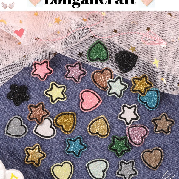 Colorful  Mini Star Patch, Gold Glitter Star Sequin Patch, Patch For Decoration, Self Adhesive Patch