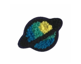 Planète Chenille Broderie Patch, Meteor Patch, Patch Brodé Étoile, Fer Sur Des Patchs