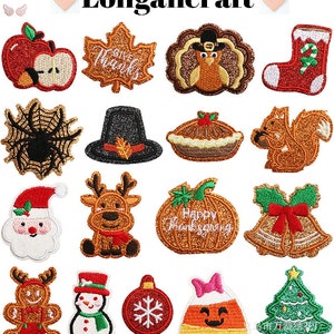 Naszywki do prasowania z motywem Bożego Narodzenia, naszywka z motywem Święta Dziękczynienia, liście klonu, wiewiórka, indyk, naszywka z dynią, aplikacja jesienna