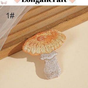Embroidered Mushroom Iron On Patch, Plant Applique, Patches for Clothes 1#