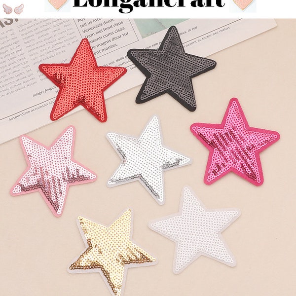 Sequin Star Iron On Patch , Glitter Sequins Patch, Iron On Patch