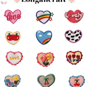 Color Heart Patch, Rainbow Heart Patches, Love Patch, Self-Adhesive Patches