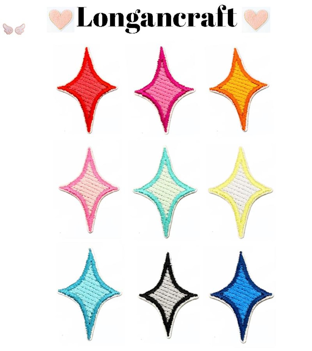 4pcs Mini Star Embroidered Applique, DIY Iron on Patch, Star Patches ...