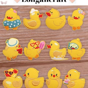 Cute Duck Embroidered Patches, Duck Animal Patches, DIY Patch, Summer Iron On Patches, Applique Patch for Jacket, Patch for Backpack