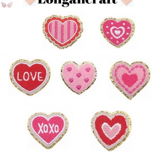 Heart Chenille Patch, Rainbow Heart Patches, Love Patch, Iron On Patches