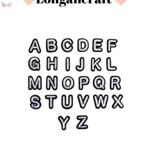 Toppa ricamabile con lettere dell'alfabeto bianche da 0,8 pollici, toppe con nomi fai da te, toppe per borse, toppe stirabili