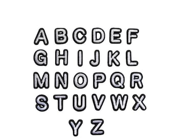 0.8" Mini White Letters Iron On Patches, Letter Embroidery Patch, Patch for Clothing