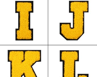 Letter Y Chenille Iron-On Patch - 4.5" Golden Yellow/Black Varsity Alphabet For Jackets & Bags - View #3