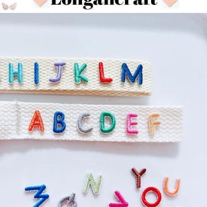 Parche bordado con letras del alfabeto en miniatura de 0,6 pulgadas, ideal para hacer tú mismo, con nombres y letras pequeñas para ropa y bolsos, para planchar.