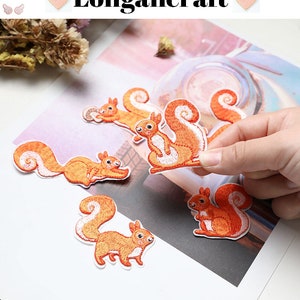 Squirrel Embroidered Patch, Animal Embroidered Patch, Self Adhesive Patch