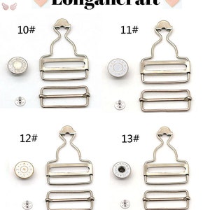 Overalls Buckles, Dungaree Clips, Overalls Buckle With Adjustable Slider And Button 2PCS image 5