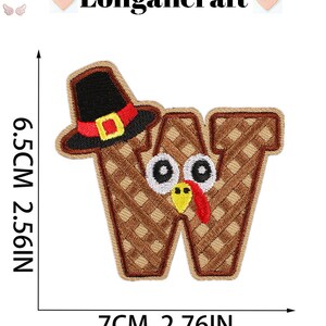 Autumn Letter Embroidered Patch, Thanksgiving Day Letter Iron on Patch ...