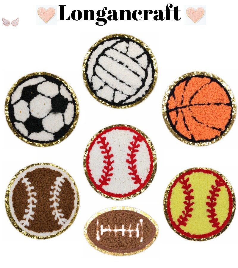 Baseball Softball Numbers Embroidered Iron on Patch Glitter 90s Kids  Patches for Clothing 